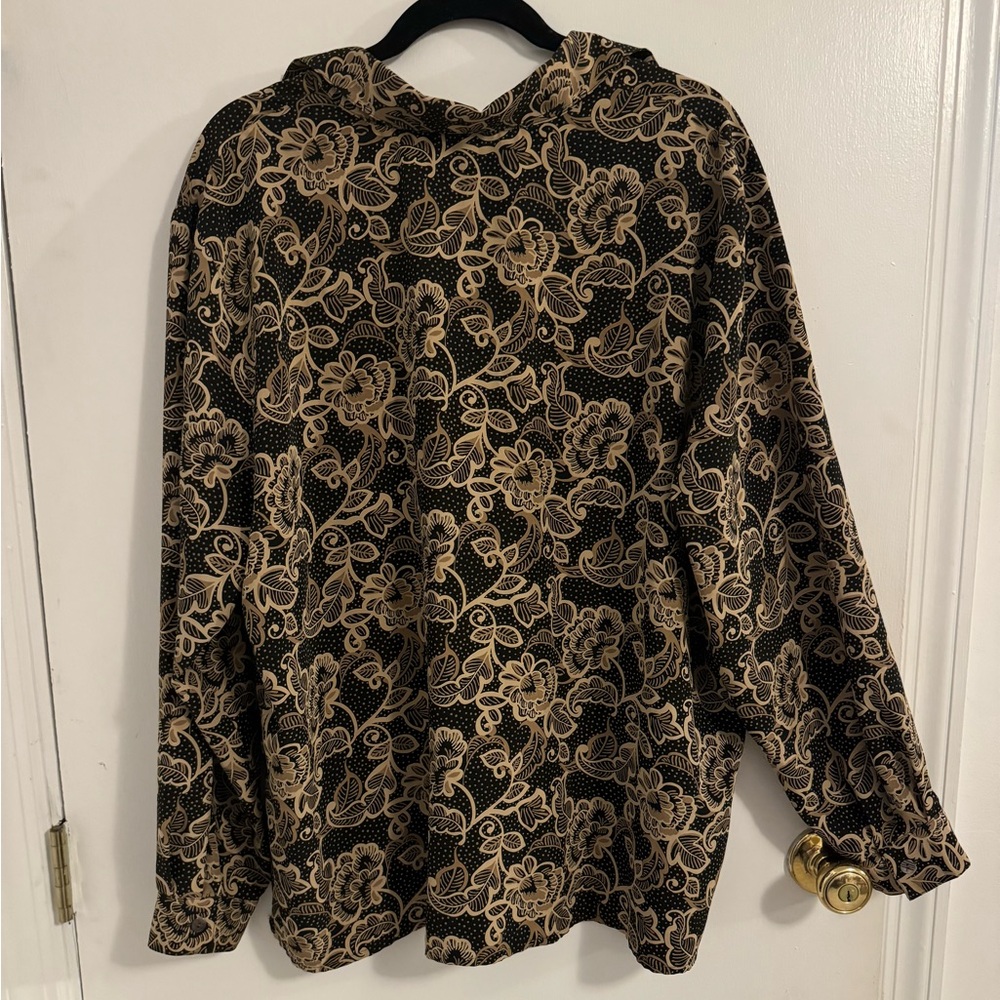 Notations Woman’s Button Down Blouse Gold And Bla… - image 2